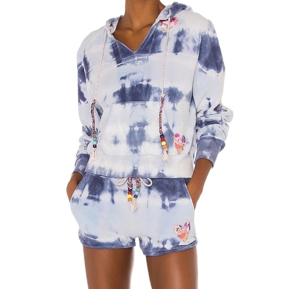 LoveShackFancy Tops - LoveShackFancy | Kirby Hoodie Carren Short Tie Dye Terry Cloth Set Size XS